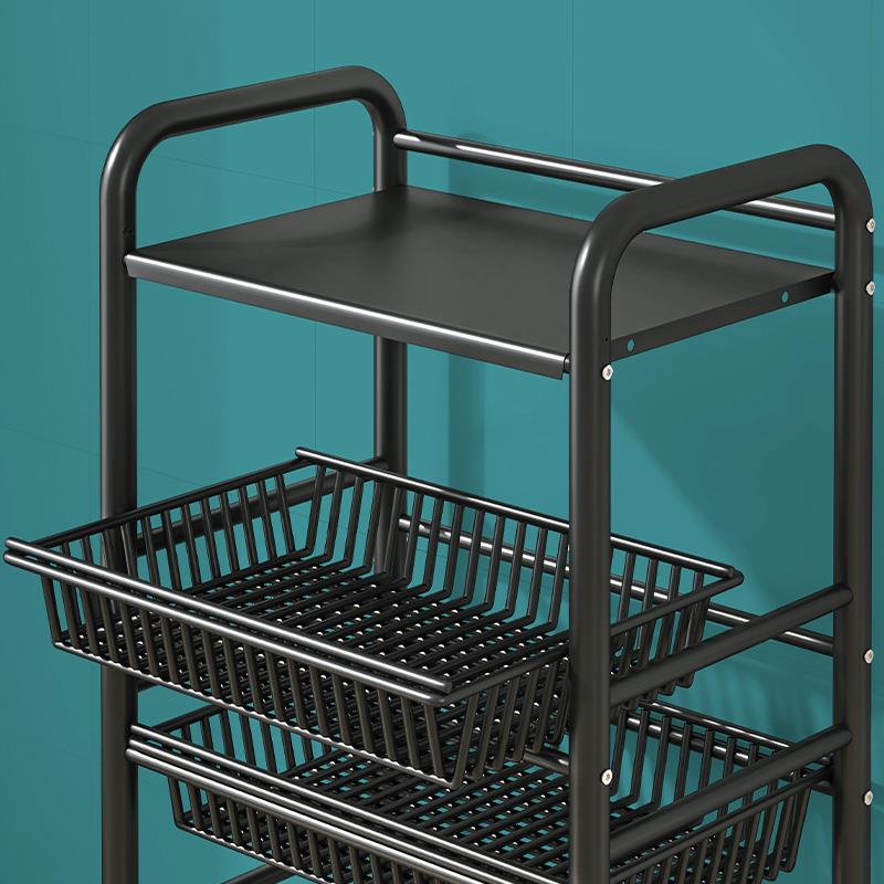 厨房置物架落地多功能家用收纳架多层货架微波Q炉锅架蔬菜篮储物