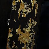 紫光檀堆金首饰盒手工描绘山水风光图嫁妆盒高档中式 红木收纳盒