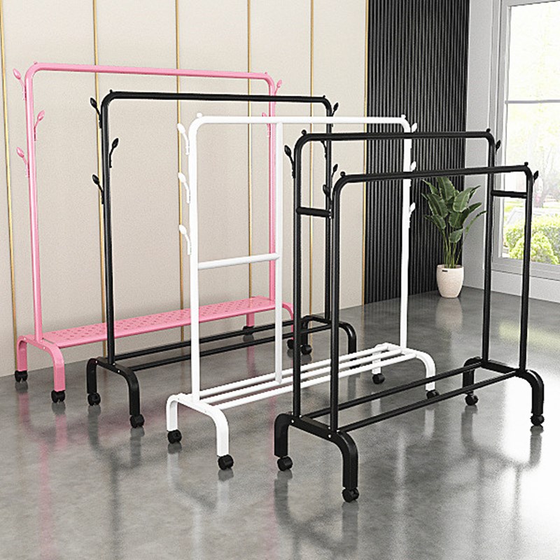 加厚家用不锈g钢晾衣架落地卧室折叠x型室外阳台单杆式架子伸缩