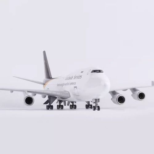 波音747UPS国际快p运20cm47cm实心合金飞机模型礼品带轮摆件包邮