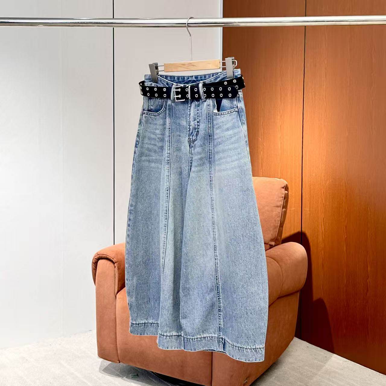 【妍妍粉丝专享】26新款复古宽松水洗九分阔腿裤ONKN235636139