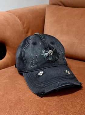 【妍妍粉丝专享】复古十字架做旧铆钉牛仔鸭舌帽ONPM219615895