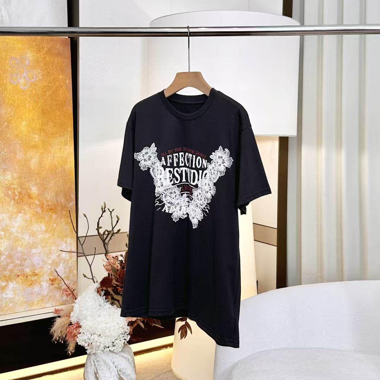 【妍妍】甜酷风蕾丝刺绣印花短袖T恤ONST79636227