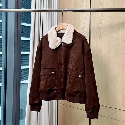 【妍妍粉丝专享】复古风白鹅绒毛领夹克短款羽绒服ONWJ105115671