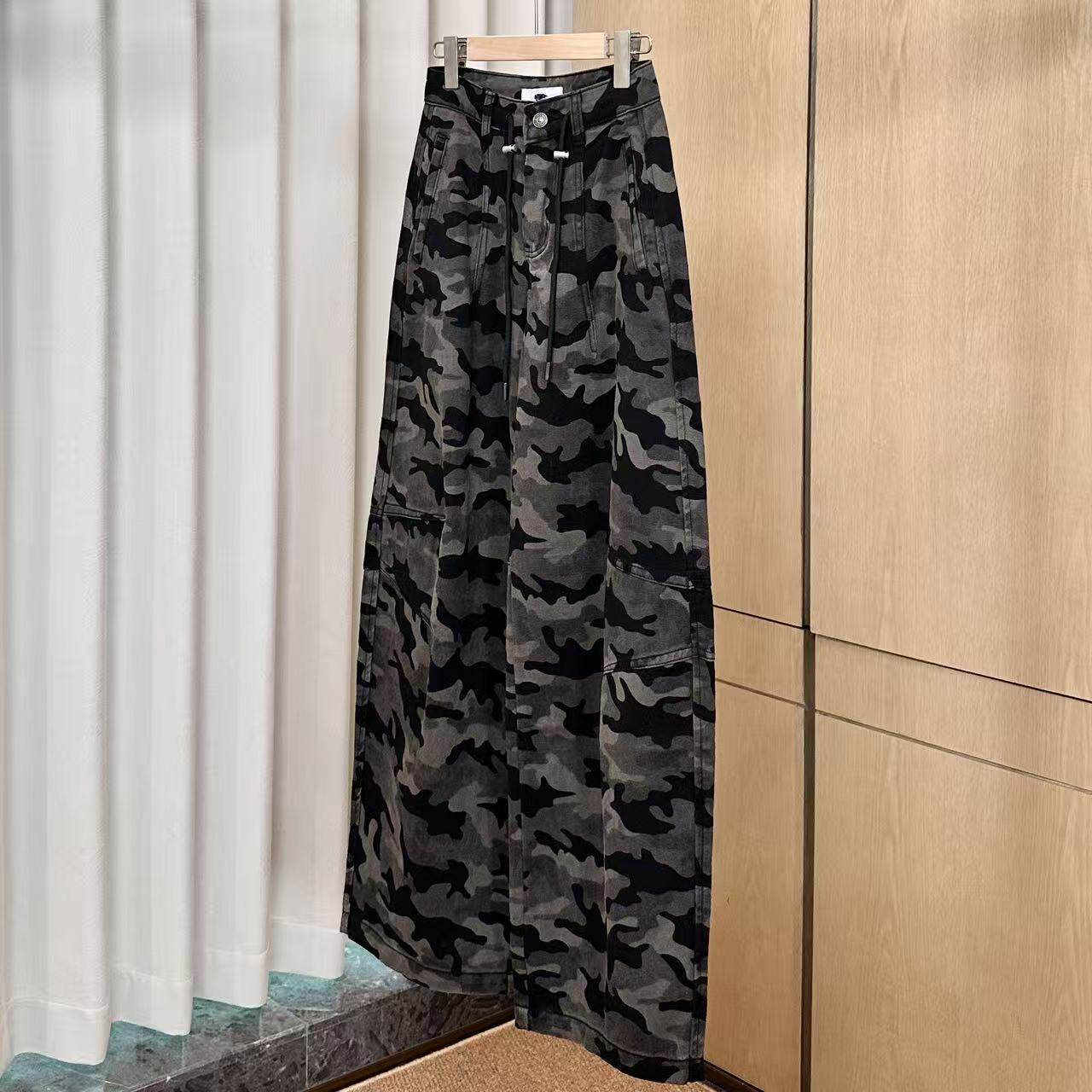 【妍妍粉丝专享】26春季美式复古迷彩工装阔腿裤ONKN202636086