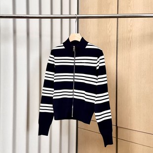 条纹立领拉链夹克外套ONSM285125857 25新款 妍妍粉丝专享