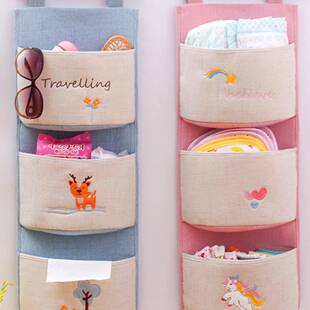 墙上悬挂多层大号清加挂厚储物袋小新收纳袋墙挂式2569门后艺收布