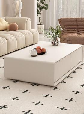 北合欧茶几视GTC柜组简约现代客厅木茶桌奶油风电实白色烤漆储物