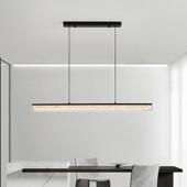 式 轻餐厅16041吊灯高级感2025新款 现意代简约一字长条岛奢台吧台