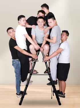 梯子家用折叠伸缩升人字梯室多功碳F96JM8MH能钢降内加厚楼梯便携