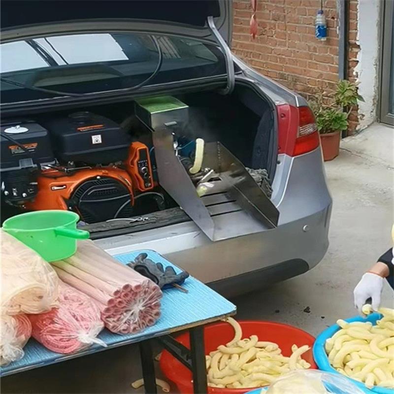 大众小型车载汽油食品膨化机摆地摊创业弯管空心棒机赚钱好选择