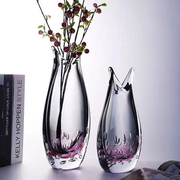 轻奢琉璃花双拼色摆件现客厅样板间酒店玄关桌面插花水培花器,家居饰品,花瓶,淘宝优惠券,粉丝福利购,淘宝优惠卷