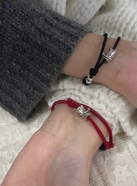 一十七手作时来运转好运连年A新中式本命年红绳s925银情侣手