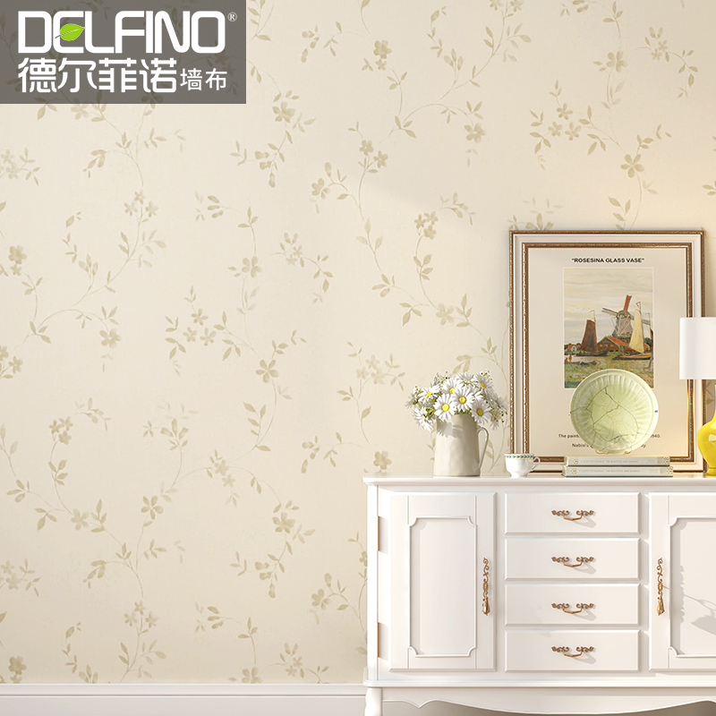 高档环保韩e式田园无缝墙布全屋现代简约墙纸卧室客厅背景墙壁布
