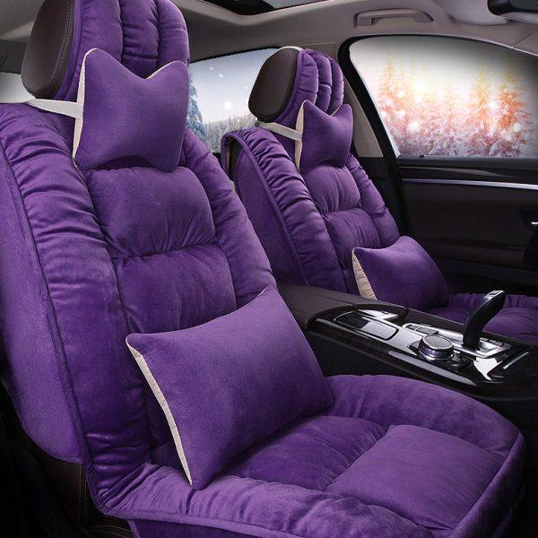 汽车冬季毛绒加绒加厚座套小车主驾驶司机冬天车用保暖短毛绒坐垫