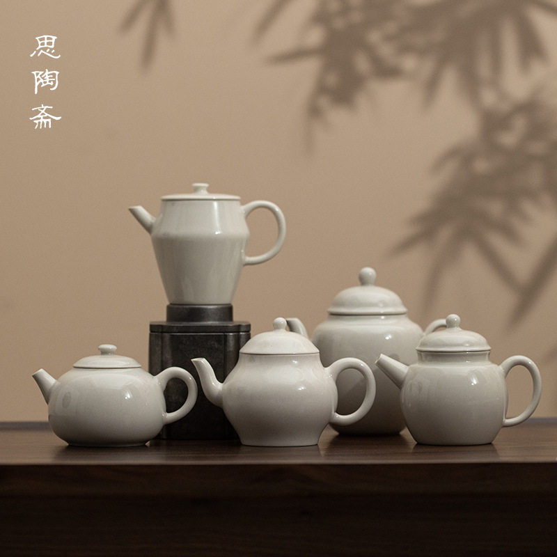 草木灰小茶壶单壶手工泡茶壶简约家用泡茶器高档轻奢茶壶茶具