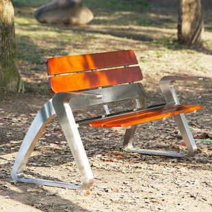 防锈高档菠萝格不锈钢户外长椅凳庭院异形公园椅室外防腐景观靠椅