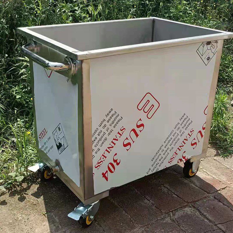 定制移动式不锈钢储水箱方形工业储C水桶移物池手推车浸泡池卤煮