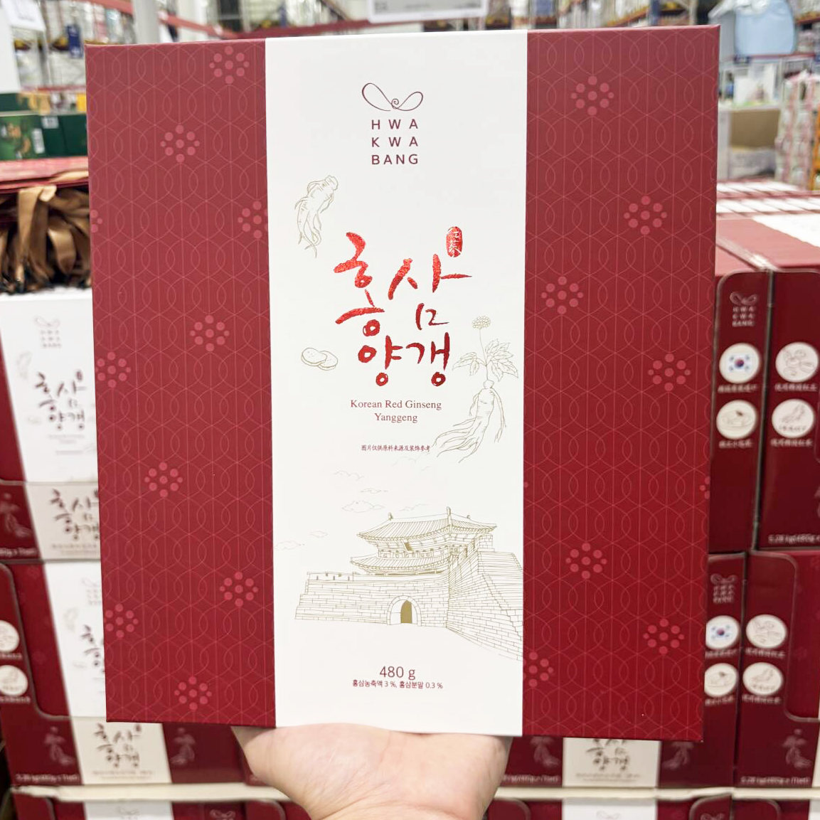 山姆韩国进口红参红豆羊羹480g 红豆绵润醇厚 红参清香微甘茶点