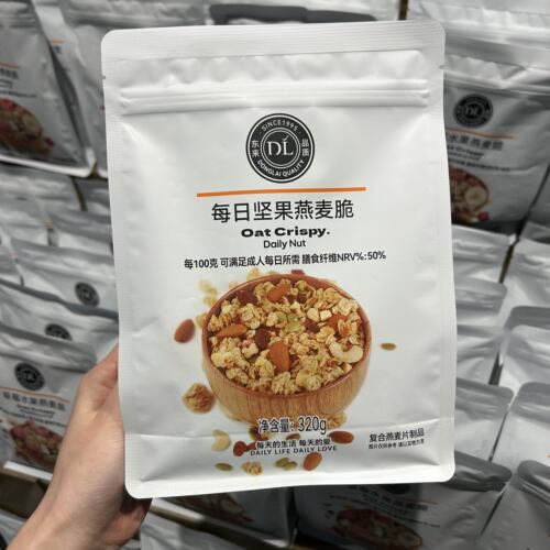 许昌胖东来DL每日坚果燕麦脆320g袋装复合燕麦片营养早餐代餐