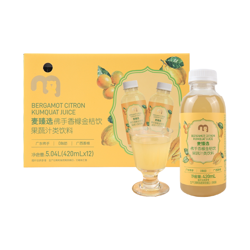麦德龙麦臻选佛手香橼金桔饮420ml瓶装口味酸甜不腻果汁饮料饮品