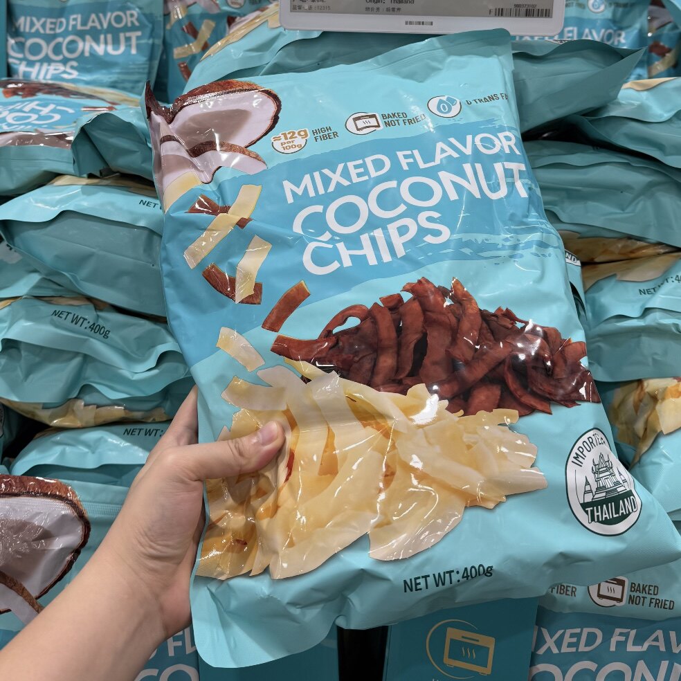 山姆泰国进口椰子片400g混合口味0添加健康零食烘焙椰子干零食