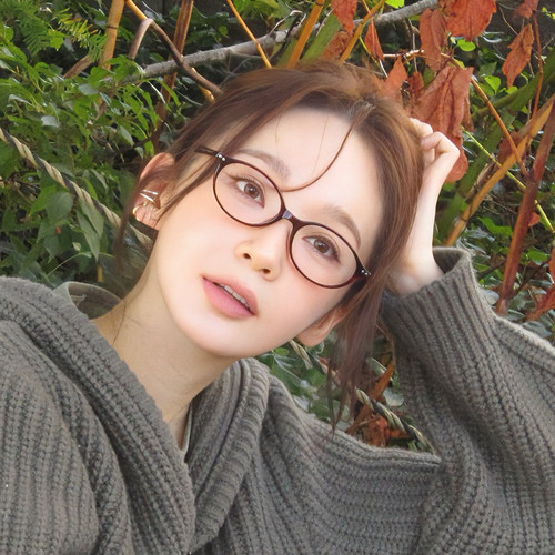 椭圆板材框复古防蓝光近视眼镜女