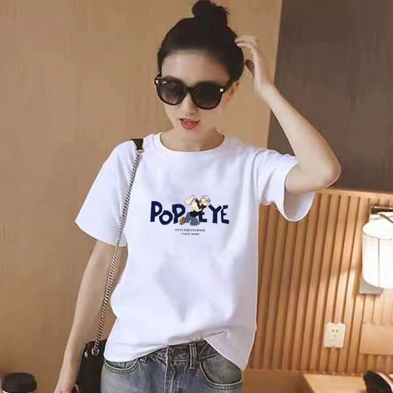 夏季时尚纯棉t恤男女装短袖韩版洋气宽松ins圆领半袖上衣0