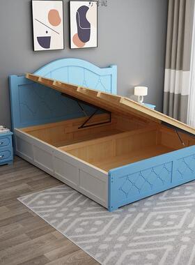 实木床主卧白色物双人床人气压高UIU箱床箱体储床单床现约代简厂