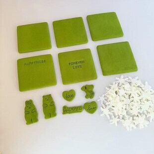 蛋白糖熊兔饼干盒子新年蛋糕装饰围边摆件N可可兔子纸杯烘焙甜品