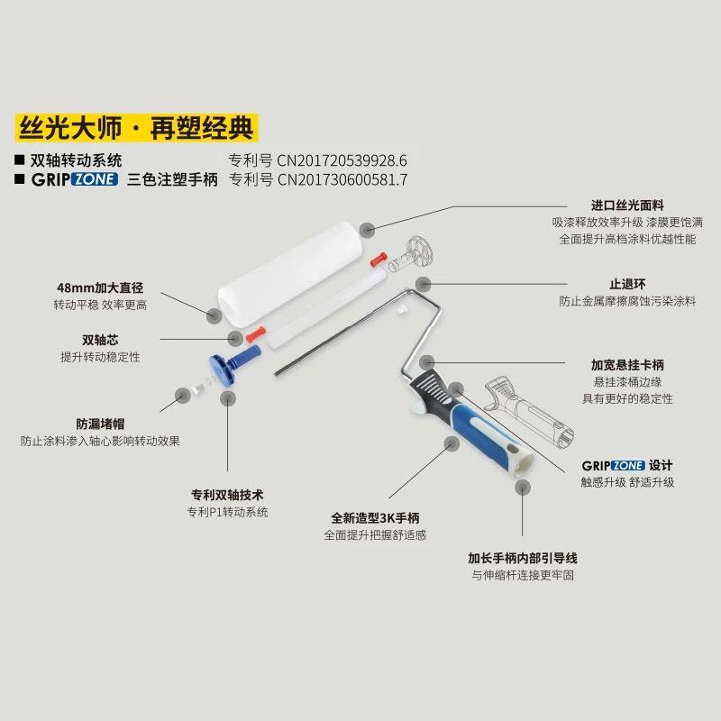 9寸丝光大师滚筒刷套装克