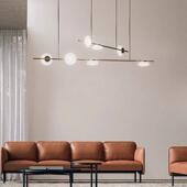 北窗欧后房现代玻璃D3650吊灯餐吧台橱样板展厅餐厅桌氛围长床头