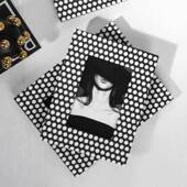 现代约黑皮质相框白波点相框摆台简面卧室样板房皮桌革装 摆件设计