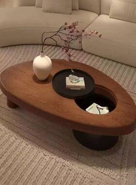 中古风实UTY茶异桌茶几客厅简约家用形新木款户小型创意原木