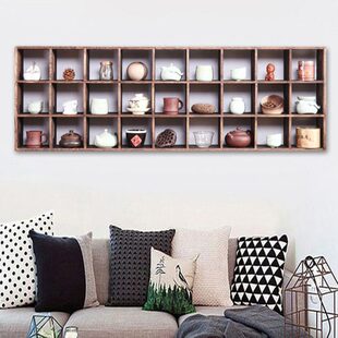实木中式博古架壁挂式多宝阁格架茶具茶壶茶杯整理展示架茶室收纳
