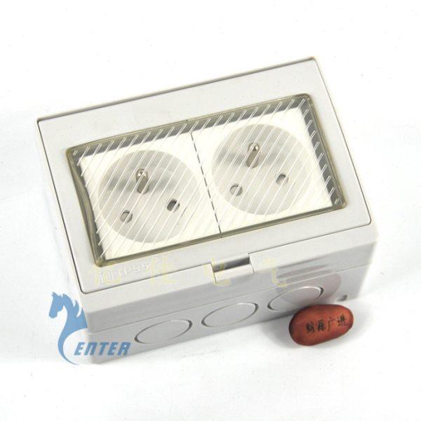 118型墙壁2位法式防水电源插座 明装防水盒 适合浴室泳池花园户外,电子/电工,防溅盒,淘宝优惠券,粉丝福利购,淘宝优惠卷