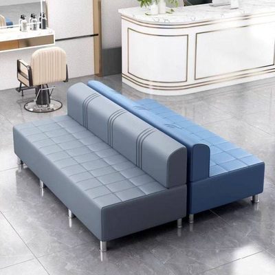 美发店休息区沙发理发店沙发等候椅网红发廊客人等待长条泓小