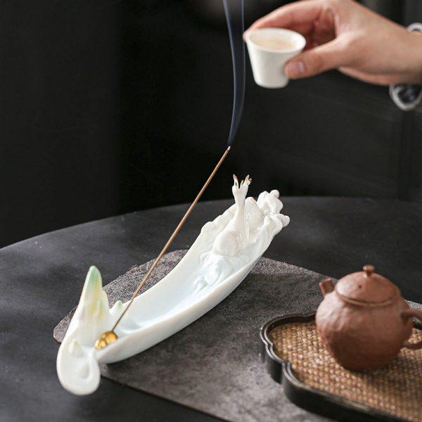 白瓷线香插家用桌面摆件装饰品线香炉香托茶室创意陶瓷线香底座,家居饰品,香托/香盘/香座/香插,淘宝优惠券,粉丝福利购,淘宝优惠卷