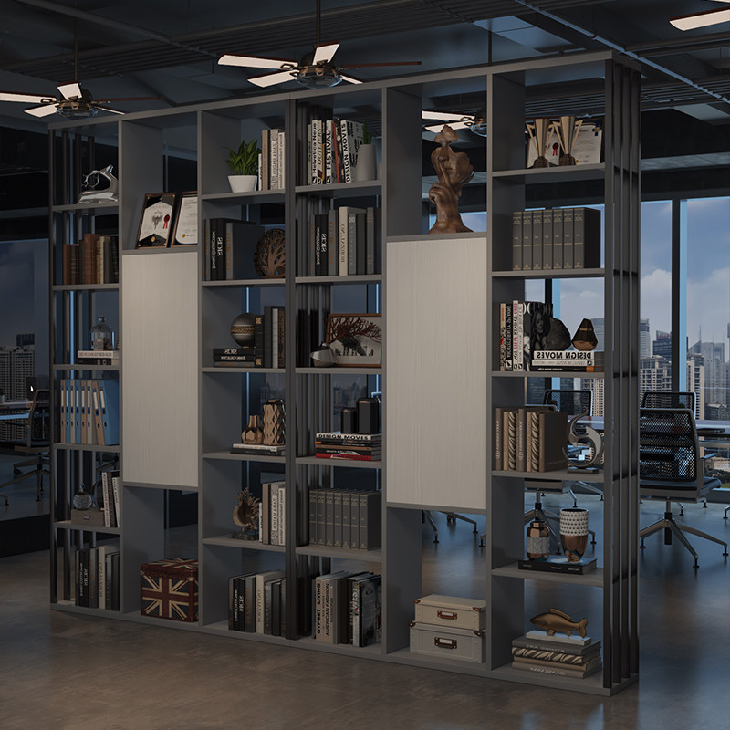 办公室隔断屏风铁艺室p内围栏餐厅隔断墙带门饭店栅栏隔断柜置物