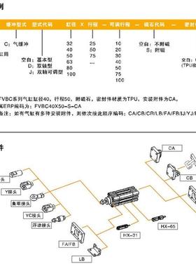 EM缸C亿太诺气缸FVBC列标准气65932/4/0/50/63/8系0100