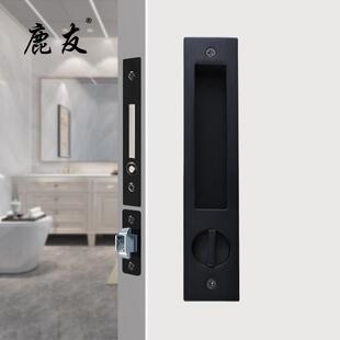 口袋移木锁推拉门锁黑色室门内厨房阳台趟LY-200方门折叠门内嵌门