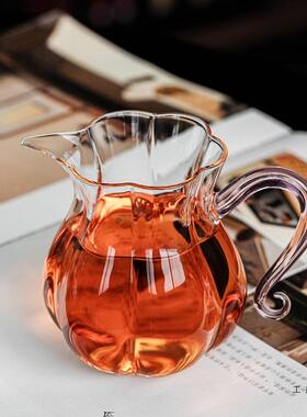 玻茶璃茶公道杯个高档大号带侧把分器日式加厚单泡XNW茶海茶具器