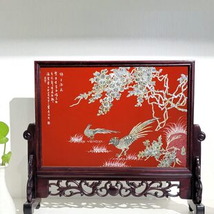 扬州漆器屏风插屏台屏摆件平磨螺钿工艺扬州特色旅游外事商务礼品