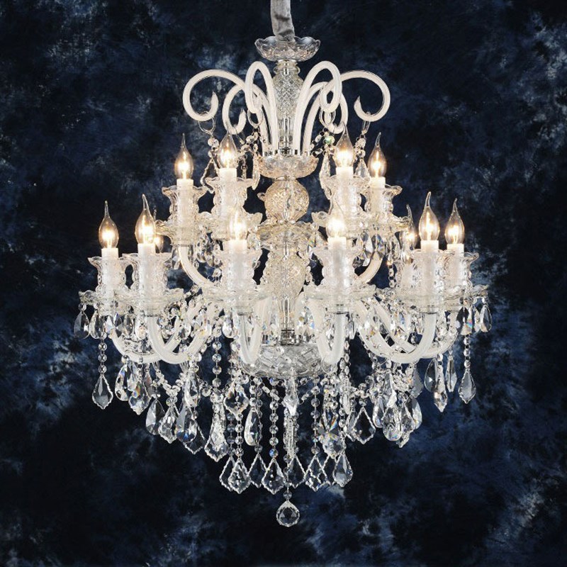 欧式客厅水晶灯餐厅卧室吊t灯奢华大气别墅楼梯间酒店大厅灯蜡烛