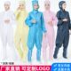 防静电无尘连体服带口袋蓝白色喷漆养殖场防尘洁净工作防护服男女