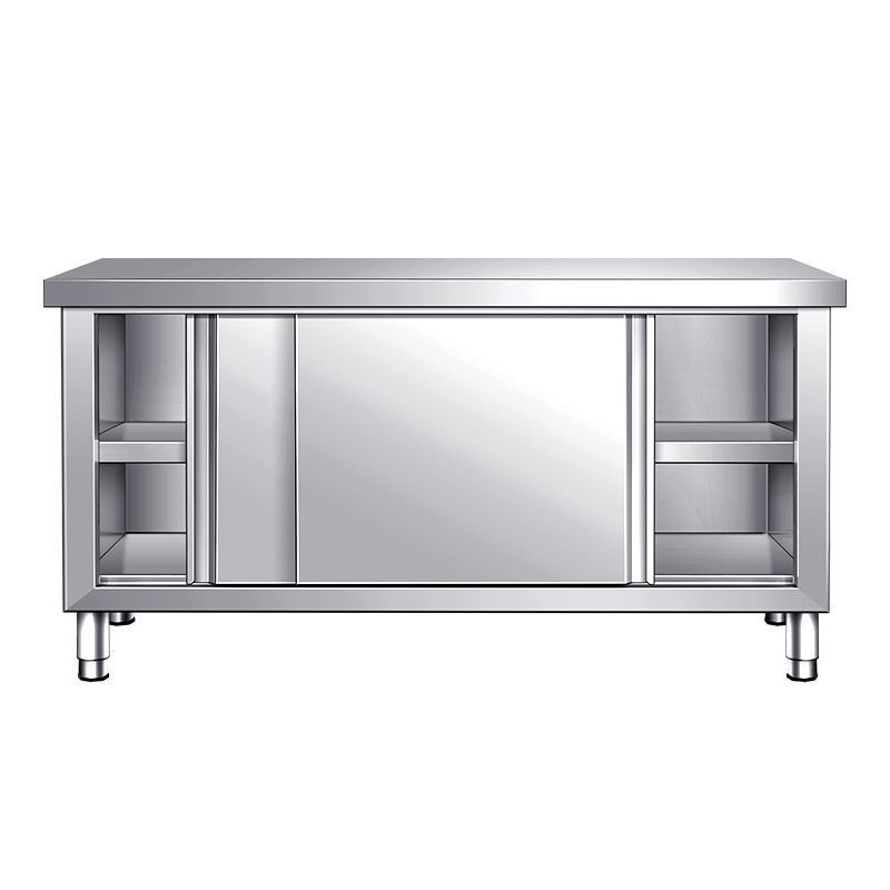焊接工作台304不锈钢厨房酒店推拉门操作台打荷台家用商用储物柜