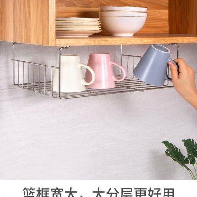 304不锈钢橱柜内置物架下挂架 吊柜下挂篮厨房隔板碗柜收一件起批,厨房/烹饪用具,厨房抽屉置物架,淘宝优惠券,粉丝福利购,淘宝优惠卷