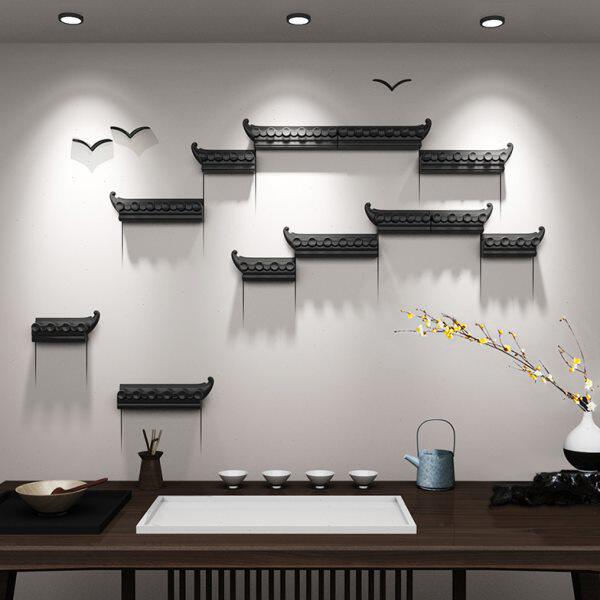 新中式屋檐墙壁装饰立体壁饰墙饰客厅电视背景墙挂件店铺墙面壁挂