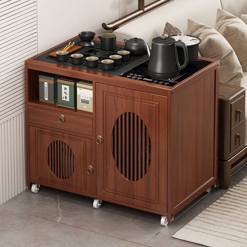移动茶台小茶桌家用新中式茶车阳台茶几边几客厅烧水壶一体茶水柜