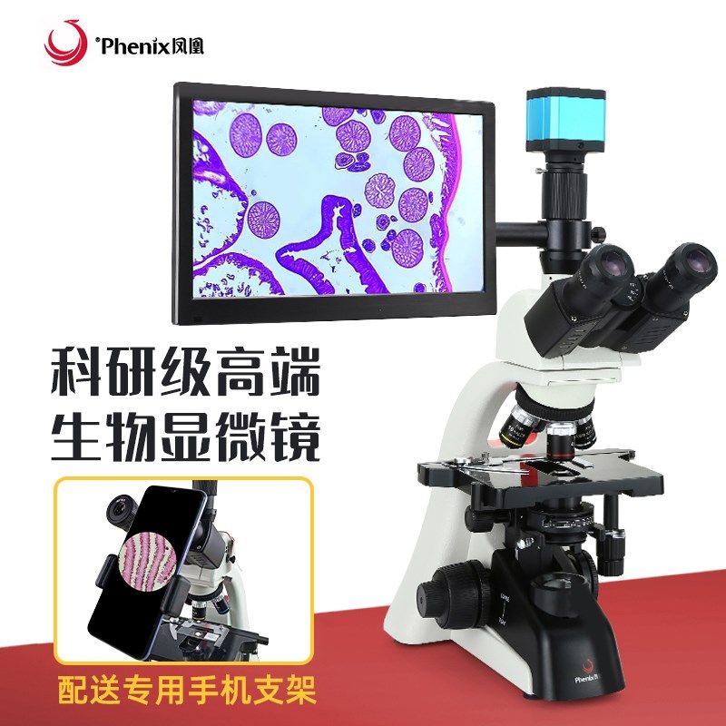 凤凰高清生物显微镜PH100-3B41L-IPL专业无限远物镜科研三目